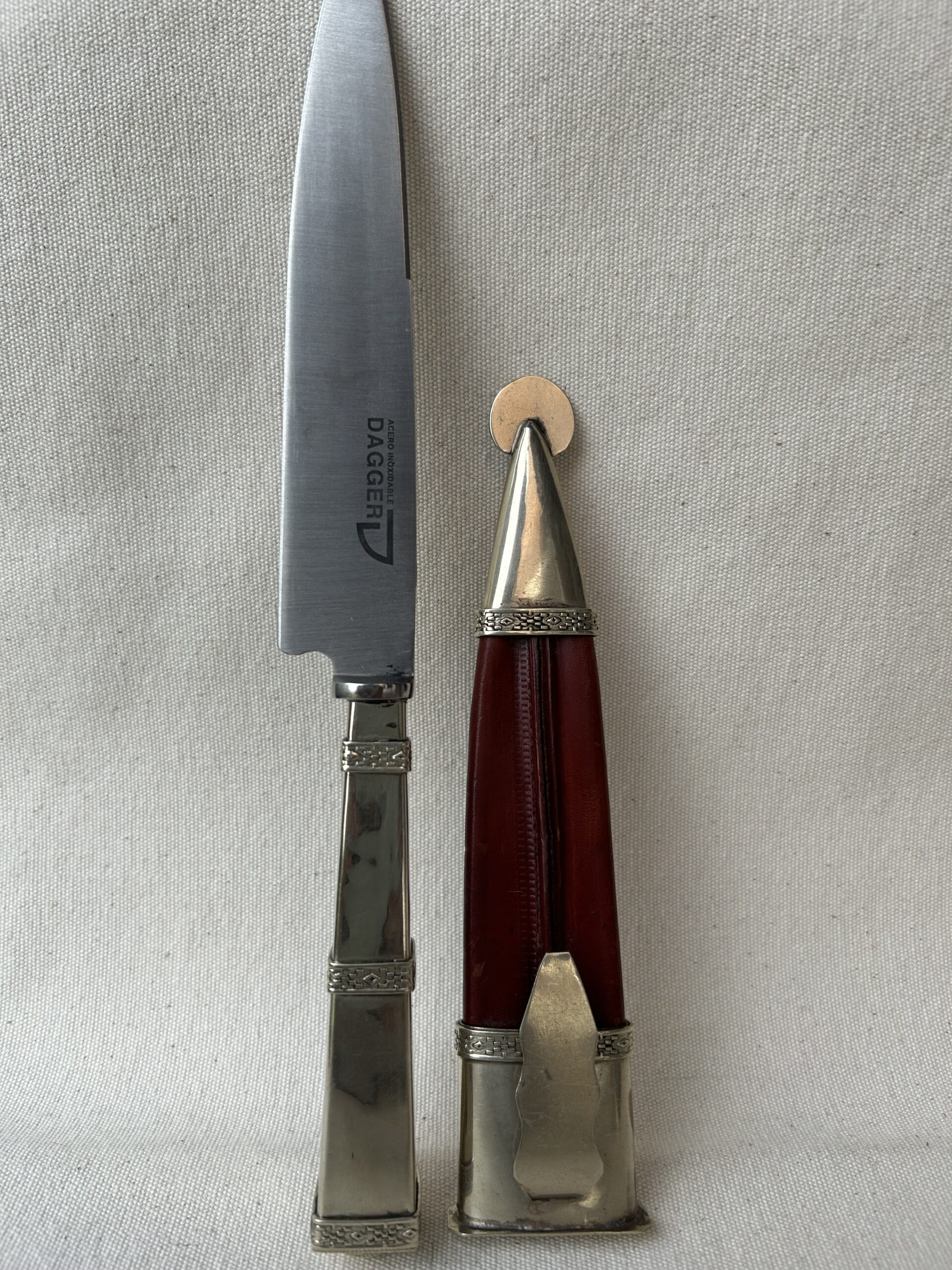Cuchillo cabo de ALPACA picazo hoja de acero inoxidable 16 cm