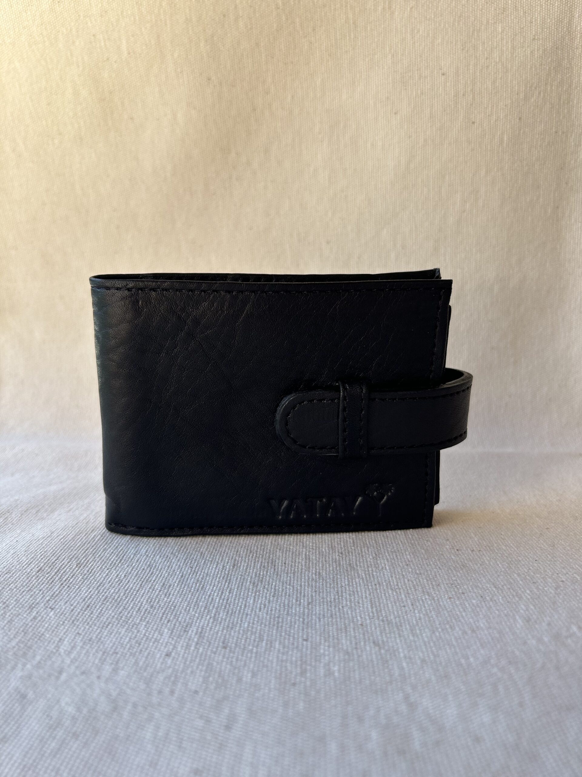 Billetera de hombre de cuero c/rabillo y volante art 8143(NEGRO)