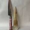 Cuchillo trenzado fino con Alpaca hoja de acero inoxidable 14 cm viene con vaina en cuero  crudo - Image 3