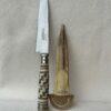 Cuchillo trenzado con Alpaca y hoja en acero inoxidable de 14 cm viene con vaina de cuero crudo - Image 2