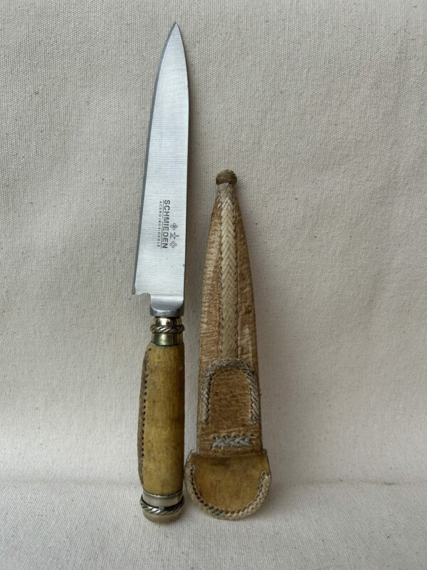 CUCHILLO CRIOLLO RETOVADO EN CUERO CRUDO VAINA CON COSTURA - Image 2