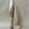 CUCHILLO TEJIDO SUPER FINO EN TIENTO 1 MONDONGILLO PUNTERA DE ALPACA VAINA EN CUERO CRUDO ACERO INOXIDABLE HOJA DE 14 CM - Image 3