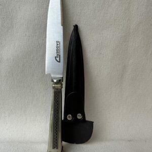 CUCHILLO CABO ALPACA CON GUARDA EN EL CENTRO HOJA 14 CM ACERO INOXIDABLE