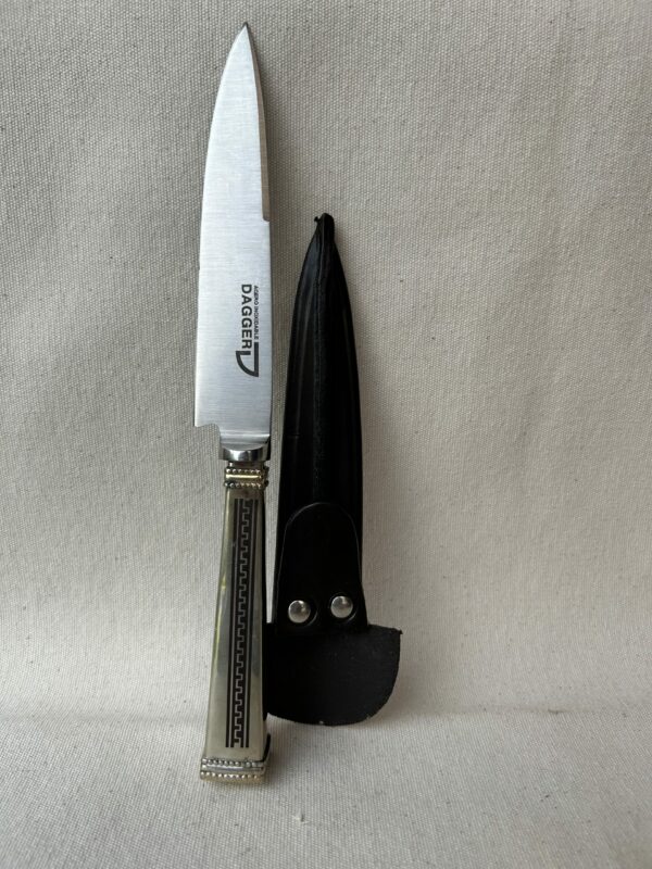CUCHILLO CABO ALPACA CON GUARDA EN EL CENTRO HOJA 14 CM ACERO INOXIDABLE