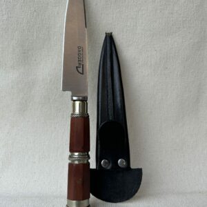 Cuchillos cabo de madera con tres anillos de alpaca hoja Dagger 14 cm acero inoxidable