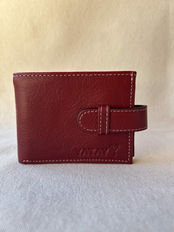 Billetera Dolar de cuero c/rabillo y volante art 8143(bordo)