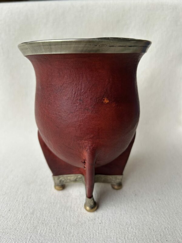 MATE CAMIONERO REY ALPACA CINCELADO FLEJE EN BASE Y DISEÑO EN BRONCE - Image 4