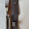 Juego simple de madera para asado hoja en acero inoxidable,art613