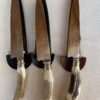 CUCHILLO CURVO EN ASTA Y TERMINALES EN ALPACA ACERO INOXIDABLE HOJA 14 CM MARCA "AIRON" - Image 2