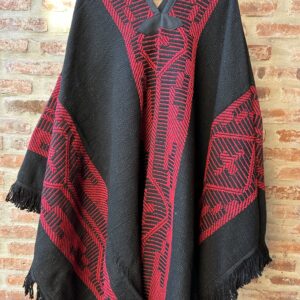 Poncho pesado Negro-Rojo Modelo Namuncura