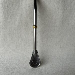 bombilla en acero inoxidable caño grueso ,medida 19 cm aproximadamente