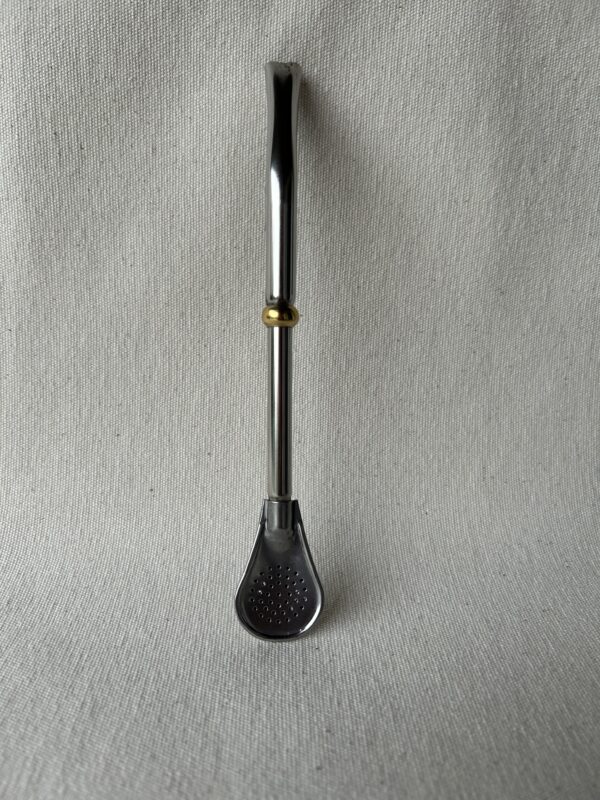 bombilla en acero inoxidable caño grueso ,medida 19 cm aproximadamente
