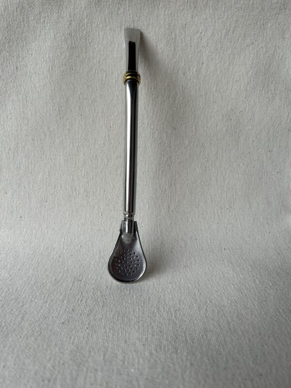 Bombilla de acero inoxidable con doble anillo en bronce