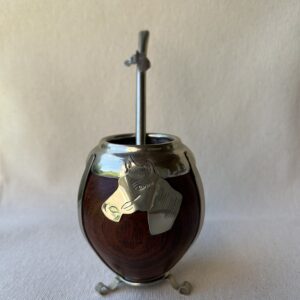 Mate con base y fleje de Alpaca con bombila haciendo juego dije Caballo