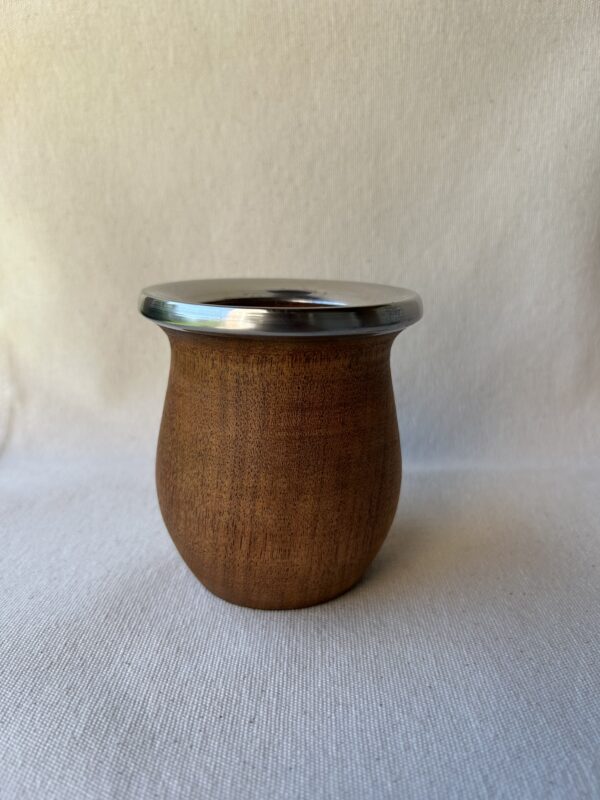 Mate de madera en Algarrobo con virola en acero inoxidable modelo perita art (103) - Image 2