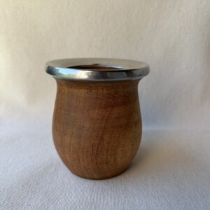 Mate de madera en Algarrobo con virola en acero inoxidable modelo perita art (103)