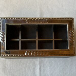 Caja para té en Alpaca y madera x8