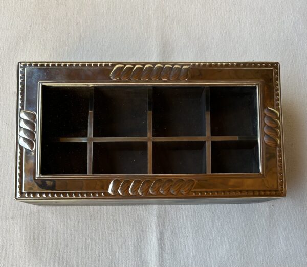 Caja para té en Alpaca y madera x8