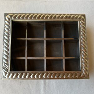 Caja de té en Alpaca y madera x12
