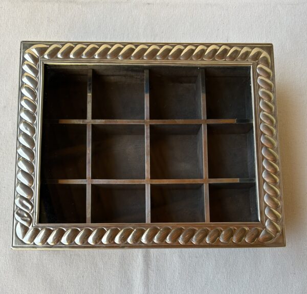 Caja de té en Alpaca y madera x12