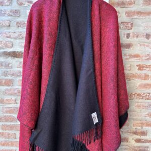 Ruana de bucle reversible negro .rojo