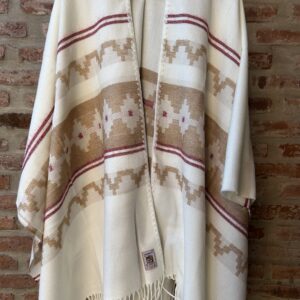 Ruana reversible con lineas y guardas