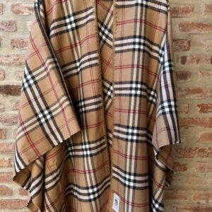 Ruana escosesa Beige-bco-negro.