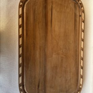 TABLA RECTANGULAR EN MADERA PACARÁ GUARDA Y ALPACA- 60CM