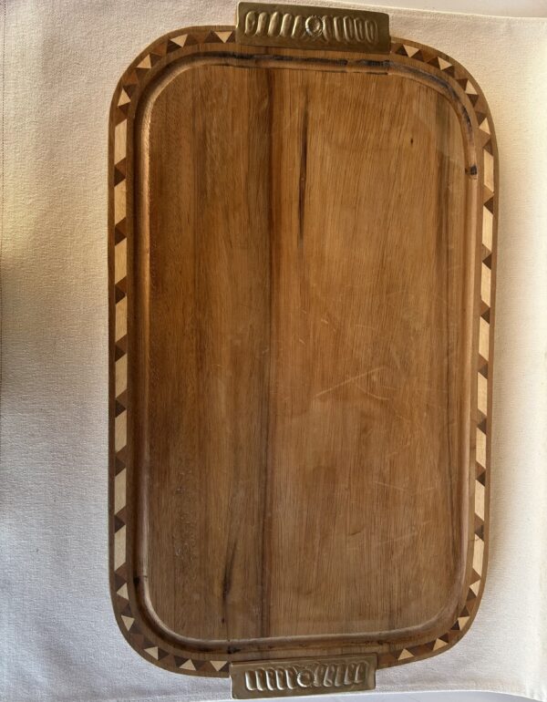 TABLA RECTANGULAR EN MADERA PACARÁ GUARDA Y ALPACA- 60CM