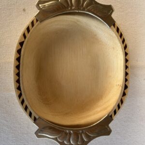 BATEA EN MADERA PACARÁ Y ALPACA. MEDID 25 CM